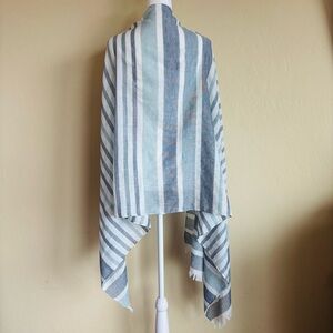 Striped Blue and White Shawl